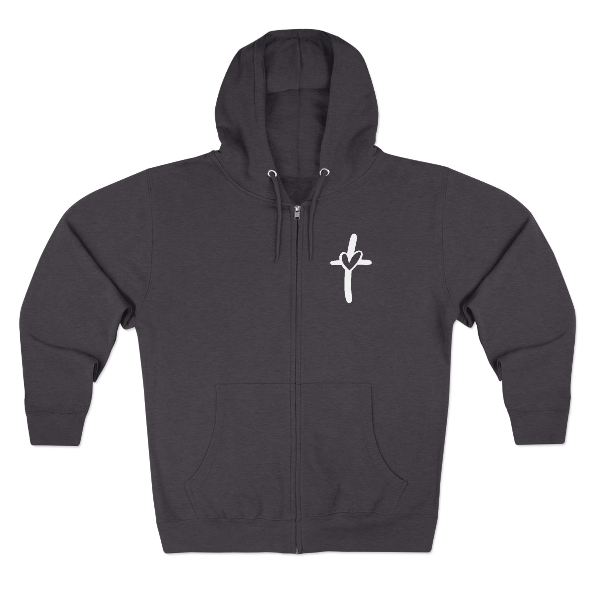 Cross & Heart Zip Hoodie