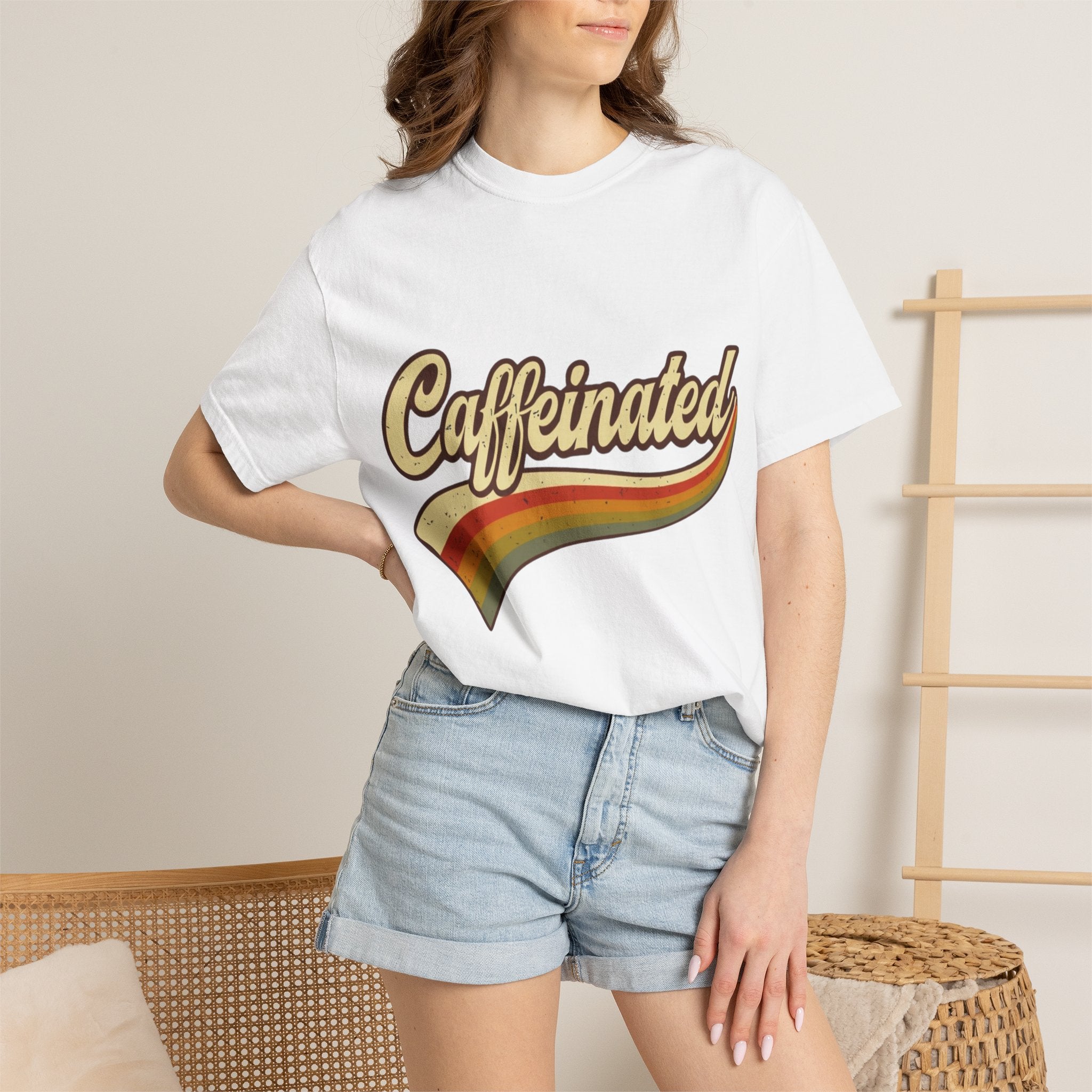 Caffeinated Retro Rainbow T-Shirt