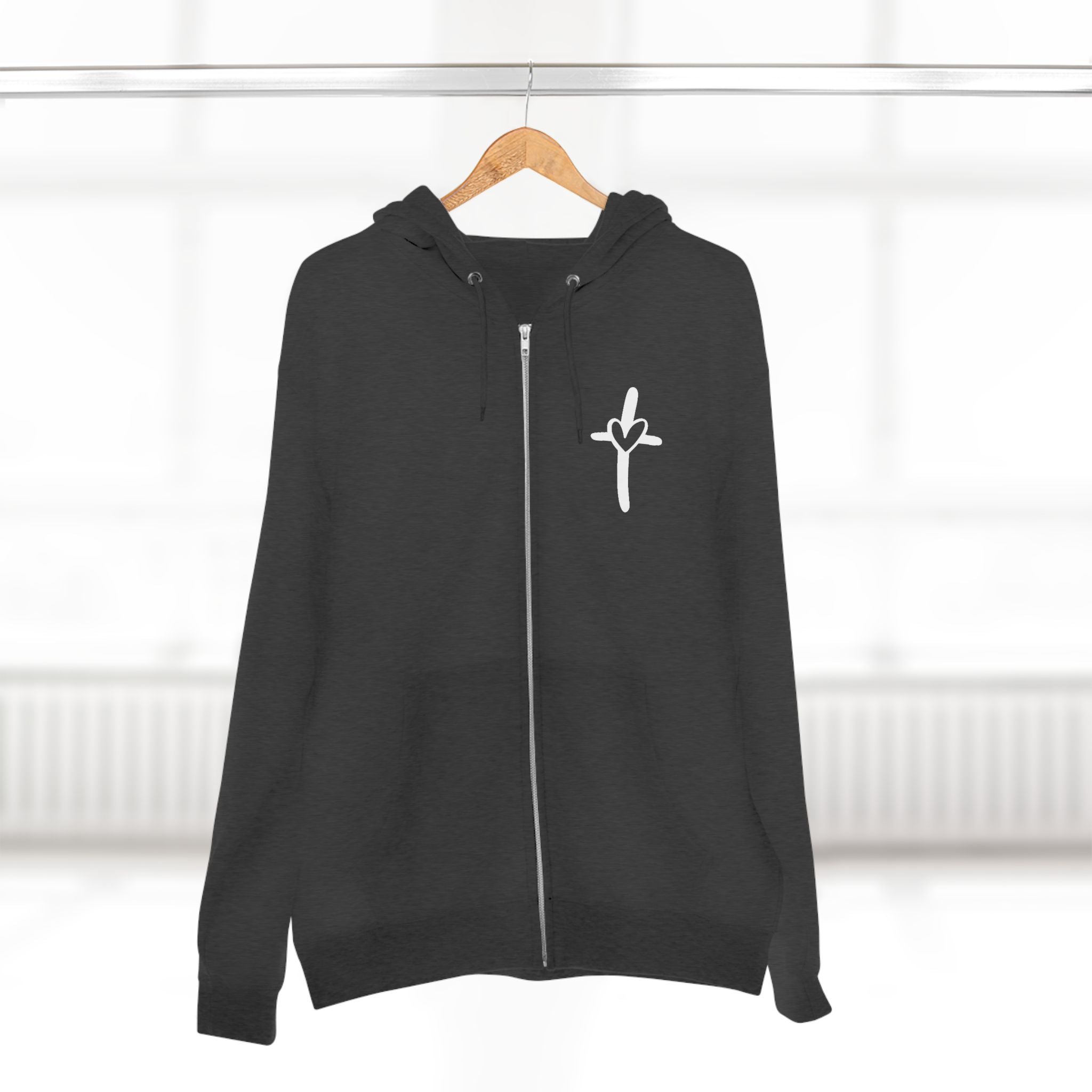 Cross & Heart Zip Hoodie