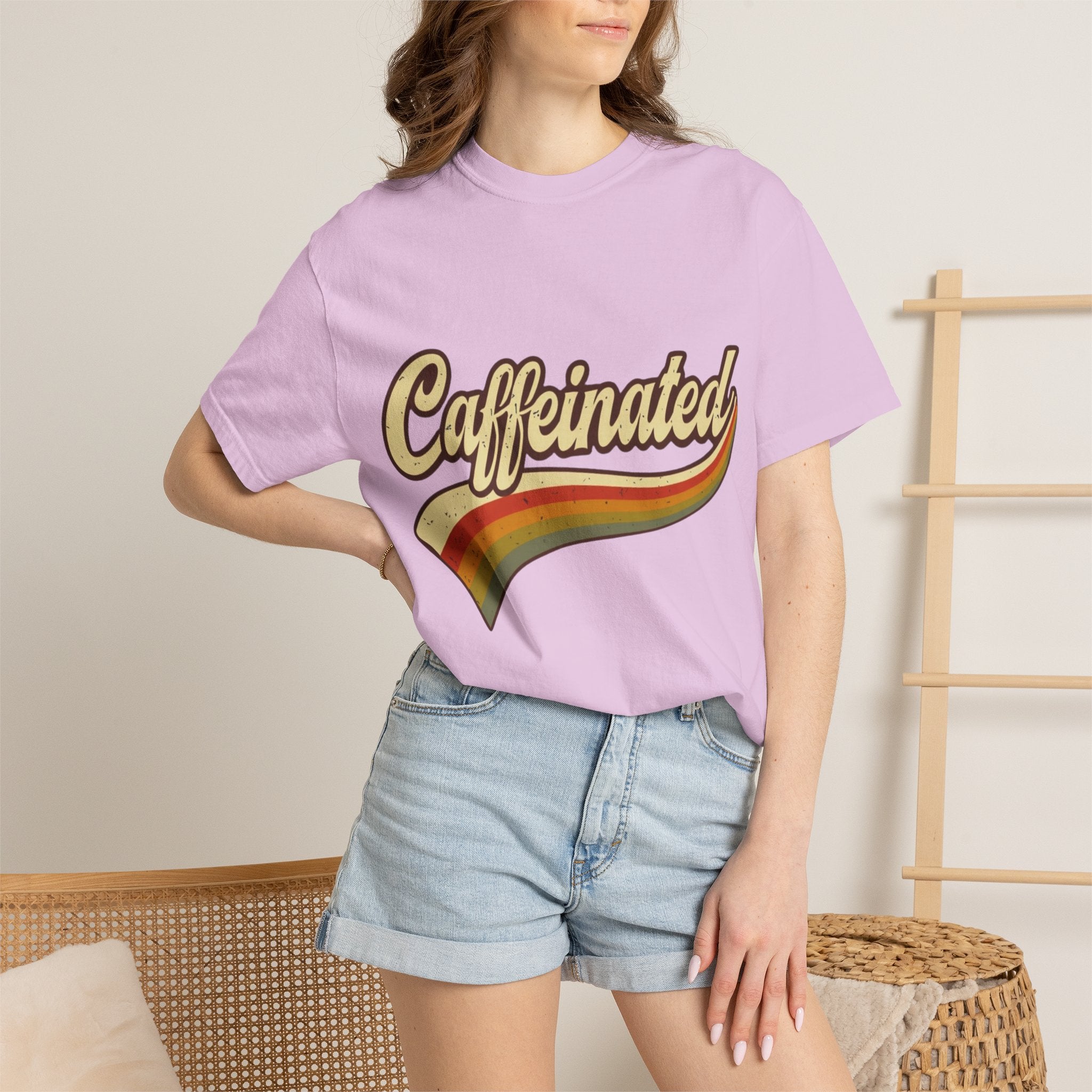 Caffeinated Retro Rainbow T-Shirt