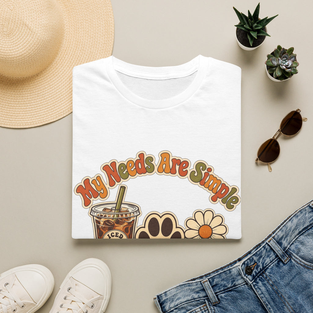 My Needs Are Simple Paw & Iced Coffee Graphic T-Shirt