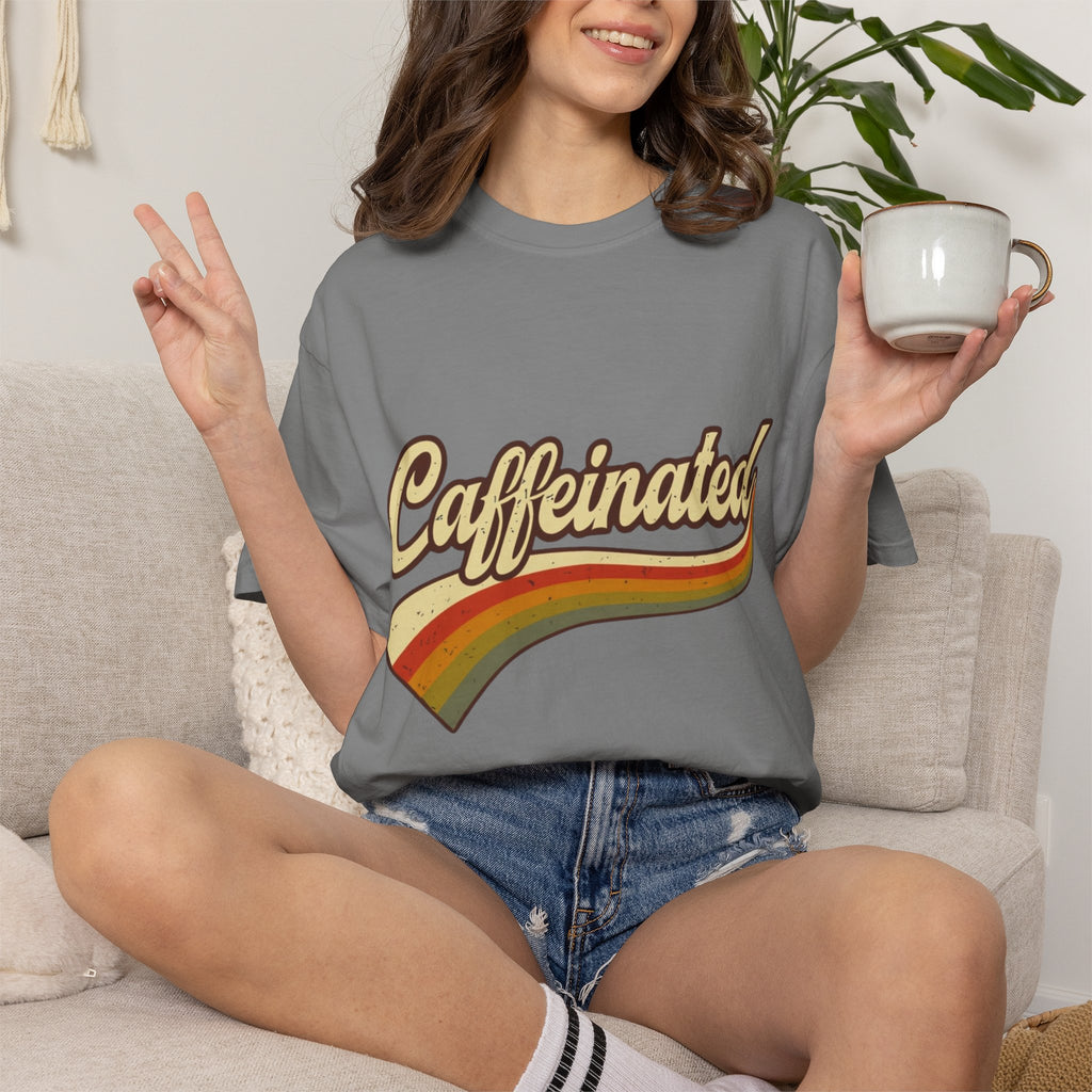 Caffeinated Retro Rainbow T-Shirt