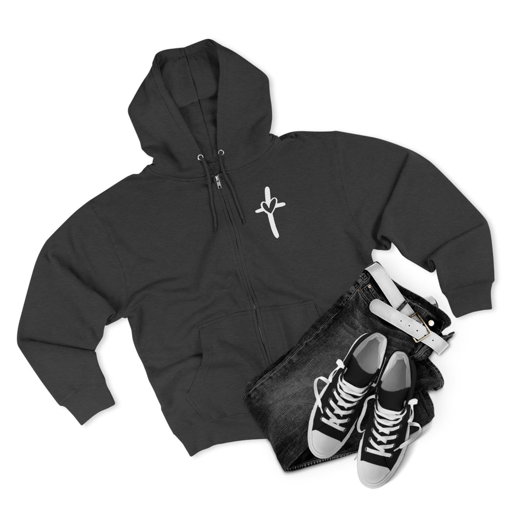 Cross & Heart Zip Hoodie
