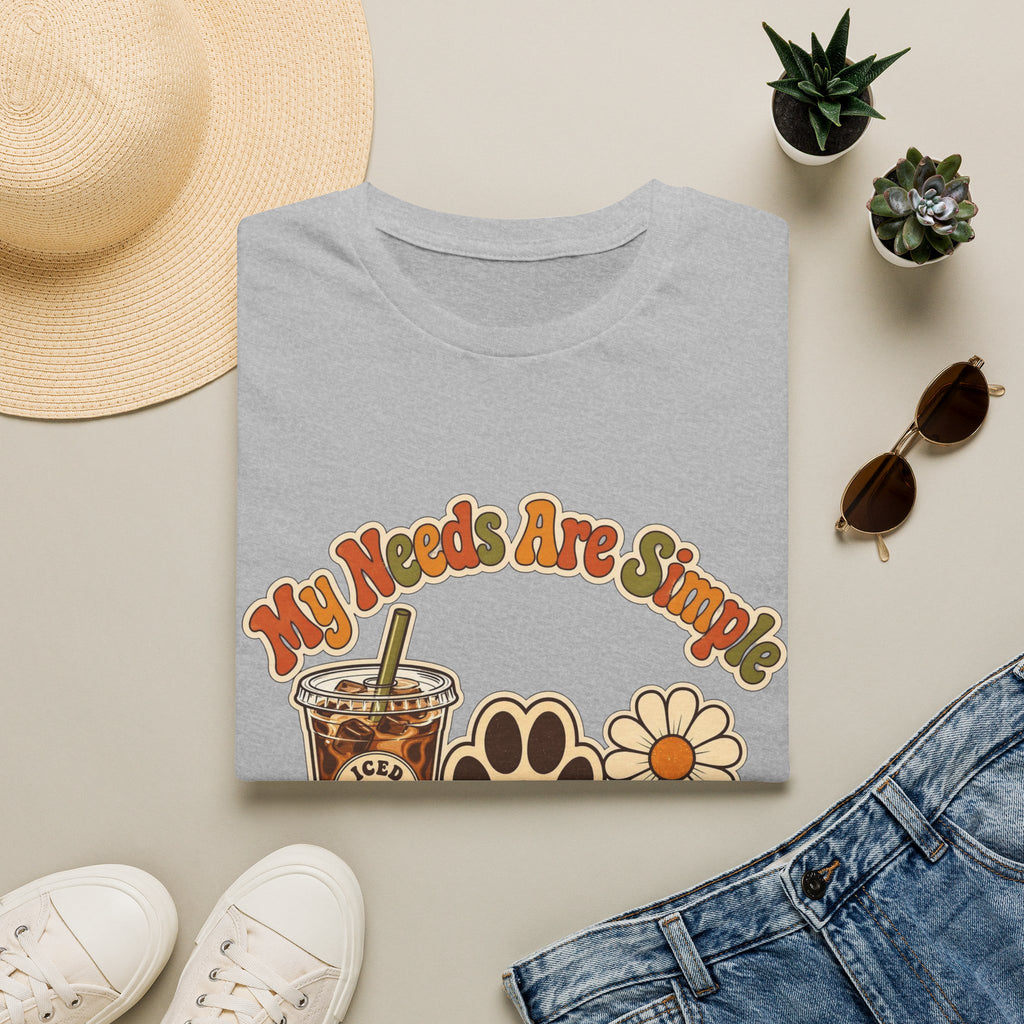 My Needs Are Simple Paw & Iced Coffee Graphic T-Shirt
