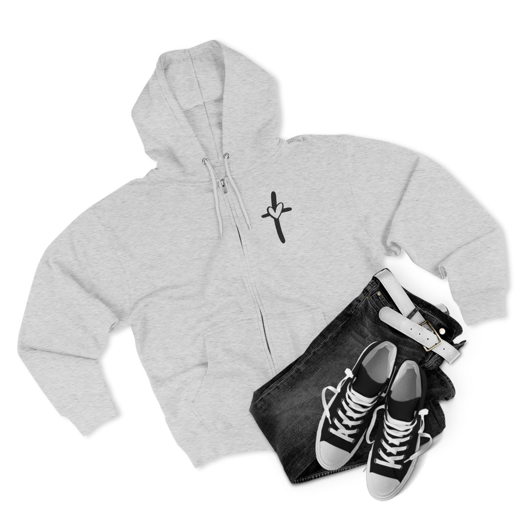 Cross & Heart Zip Hoodie