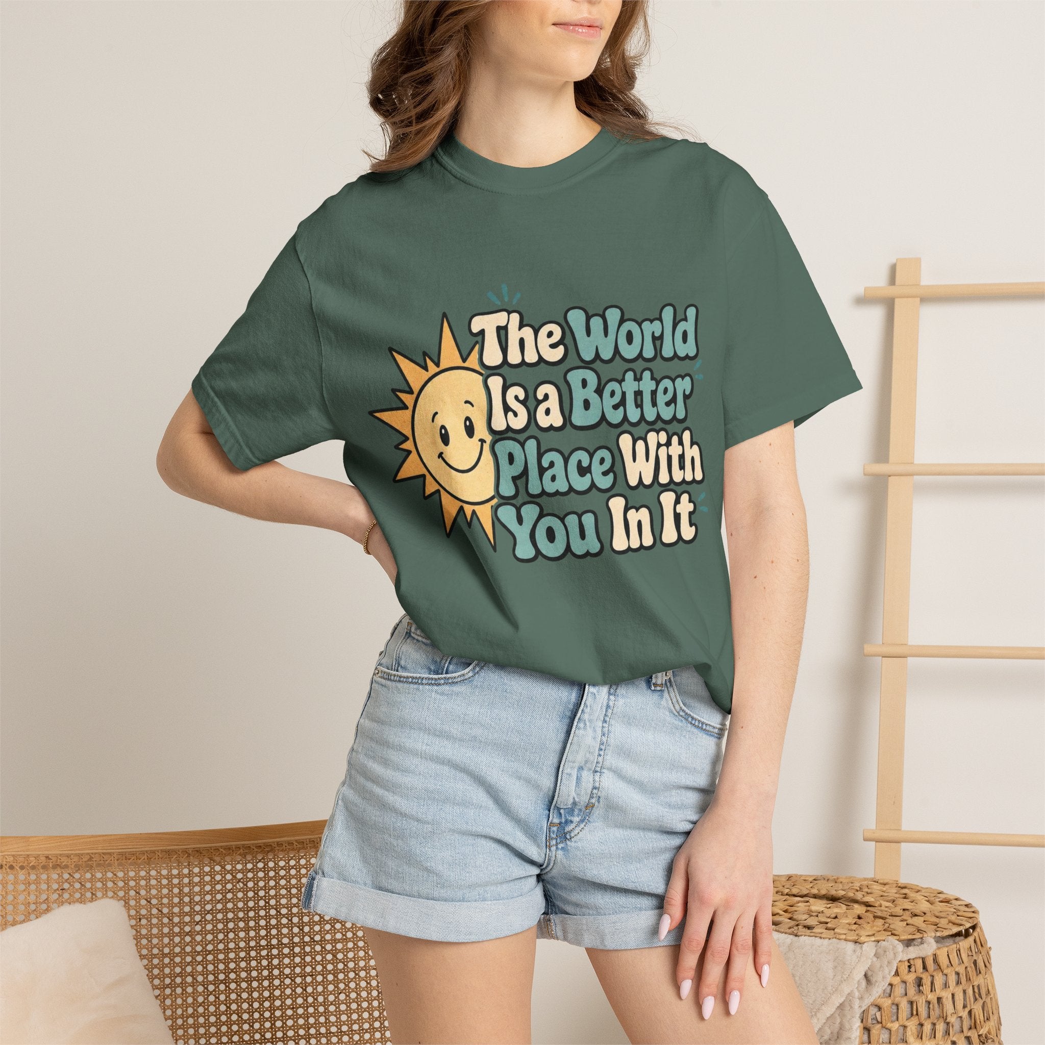 "The World Is a Better Place..." Retro Sun Tee