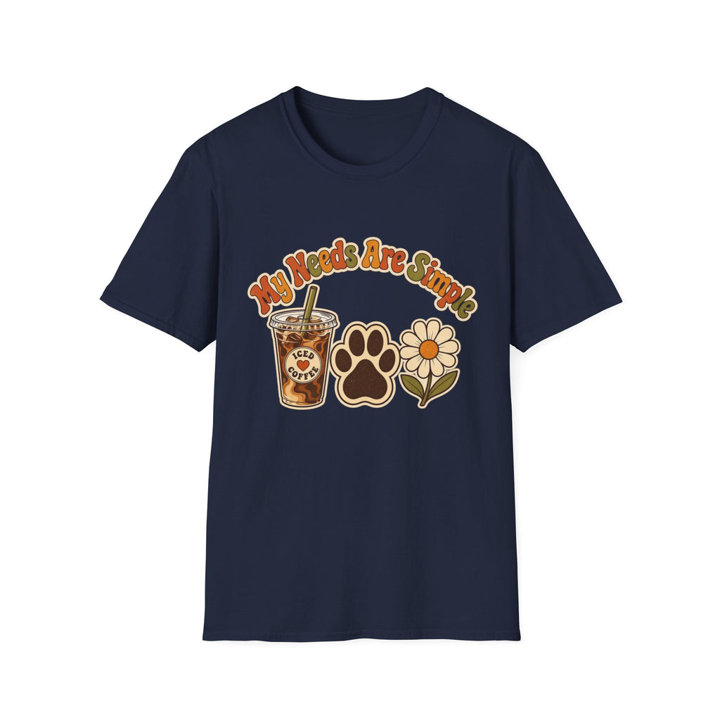 My Needs Are Simple Paw & Iced Coffee Graphic T-Shirt