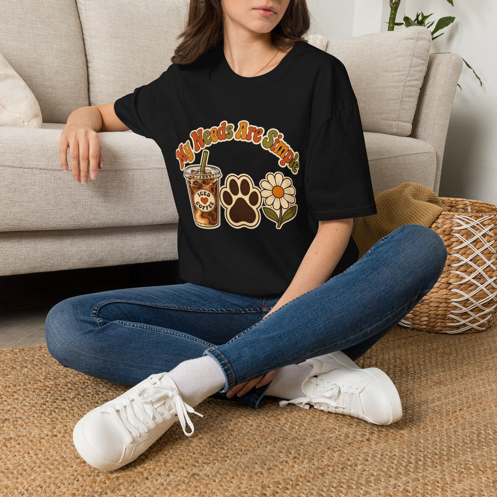 My Needs Are Simple Paw & Iced Coffee Graphic T-Shirt