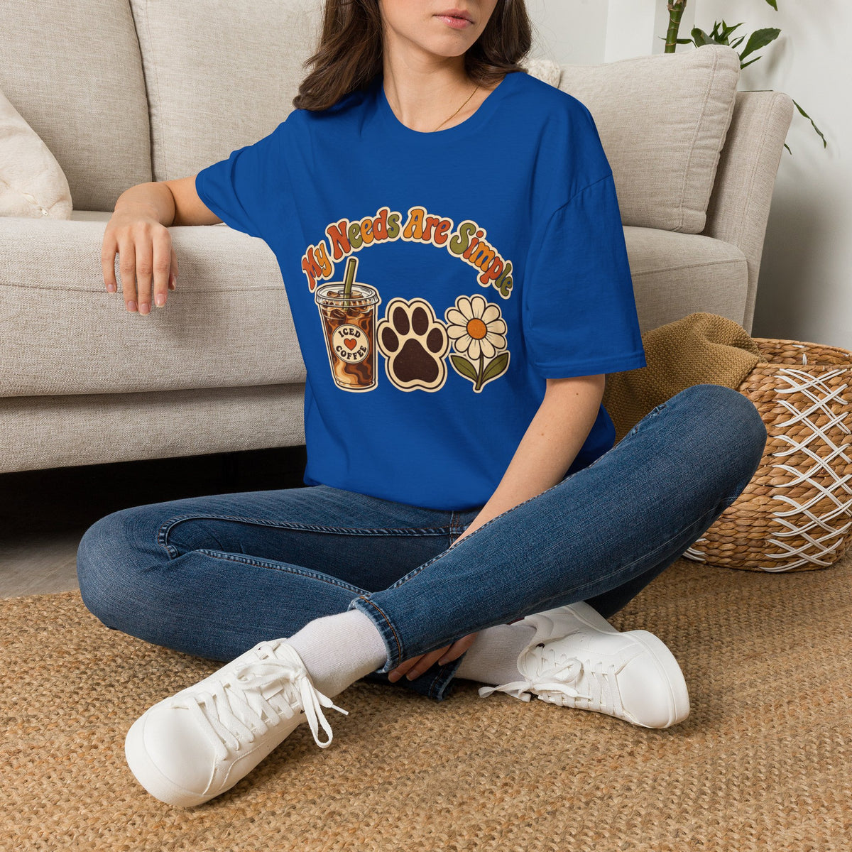 My Needs Are Simple Paw & Iced Coffee Graphic T-Shirt