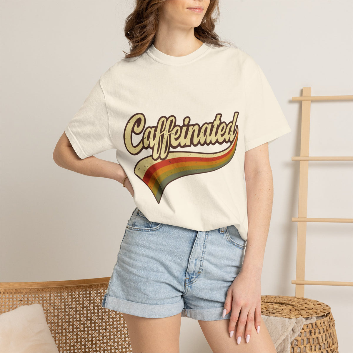 Caffeinated Retro Rainbow T-Shirt