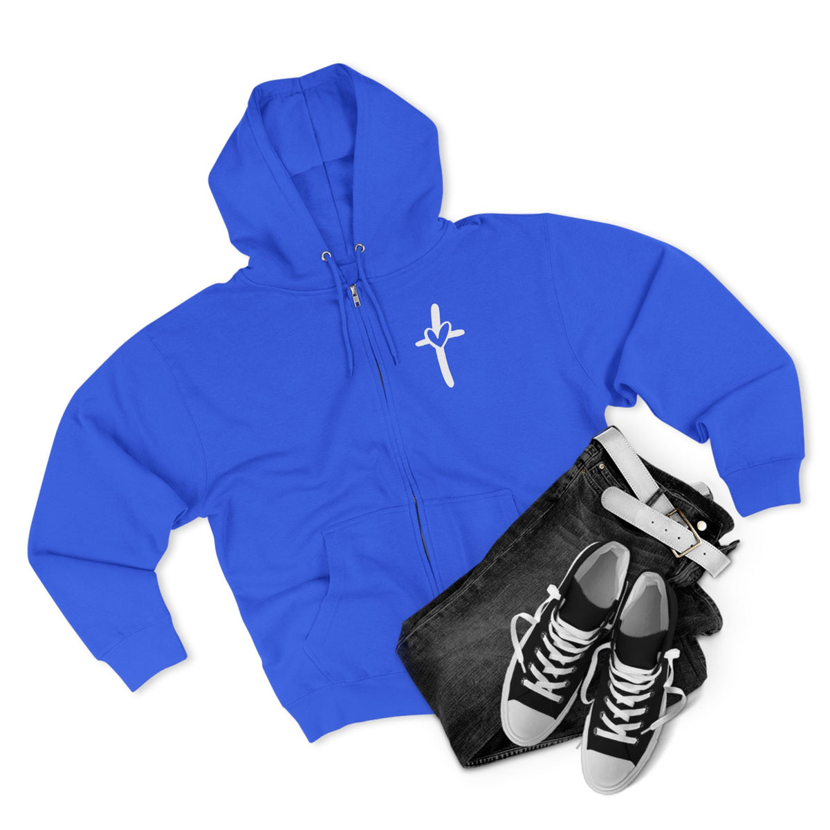 Cross & Heart Zip Hoodie