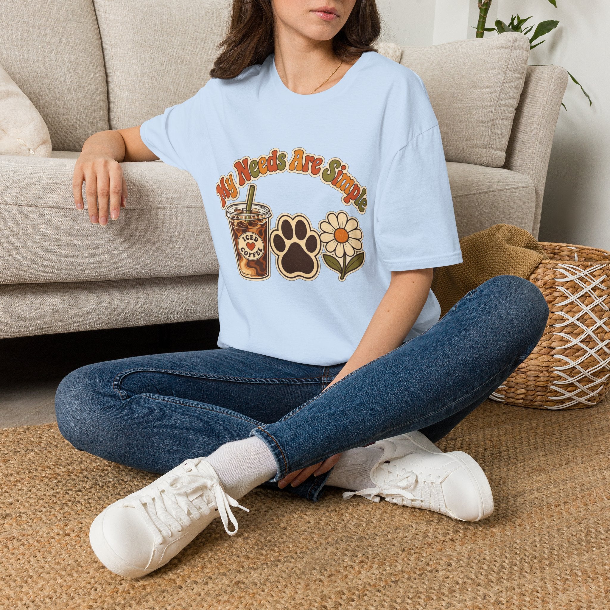 My Needs Are Simple Paw & Iced Coffee Graphic T-Shirt