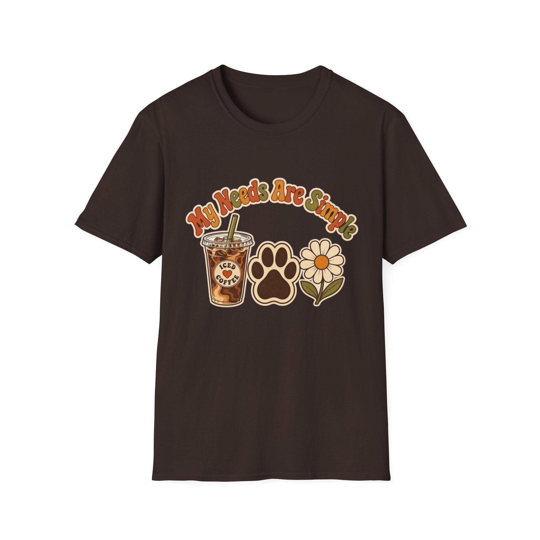 My Needs Are Simple Paw & Iced Coffee Graphic T-Shirt