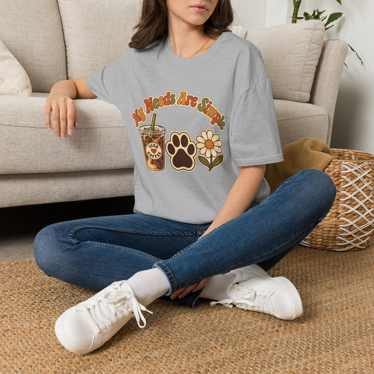 My Needs Are Simple Paw & Iced Coffee Graphic T-Shirt