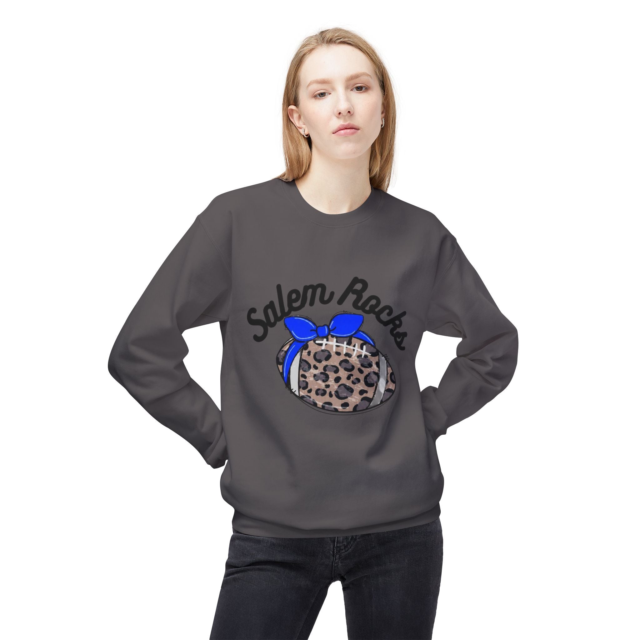 Salem Rocks Football Crewneck Sweatshirt, Unisex Fleece Pullover, Comfortable Streetwear