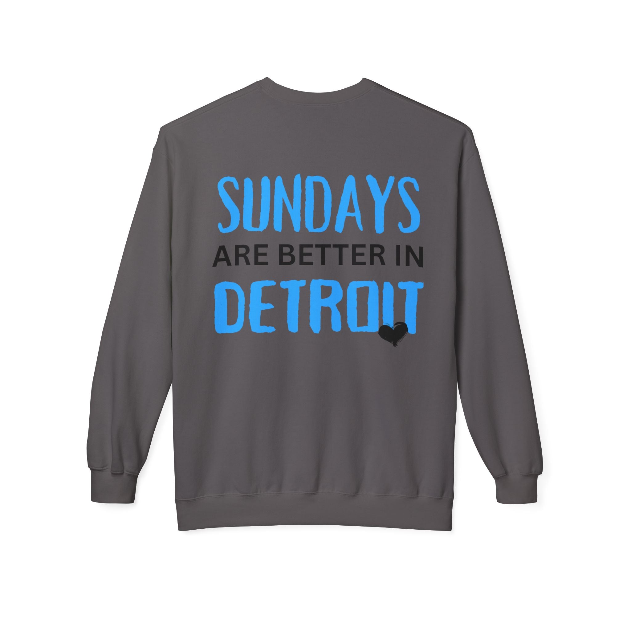 Detroit Sundays Front & Back Crewneck Sweatshirt, Cozy Unisex Fleece