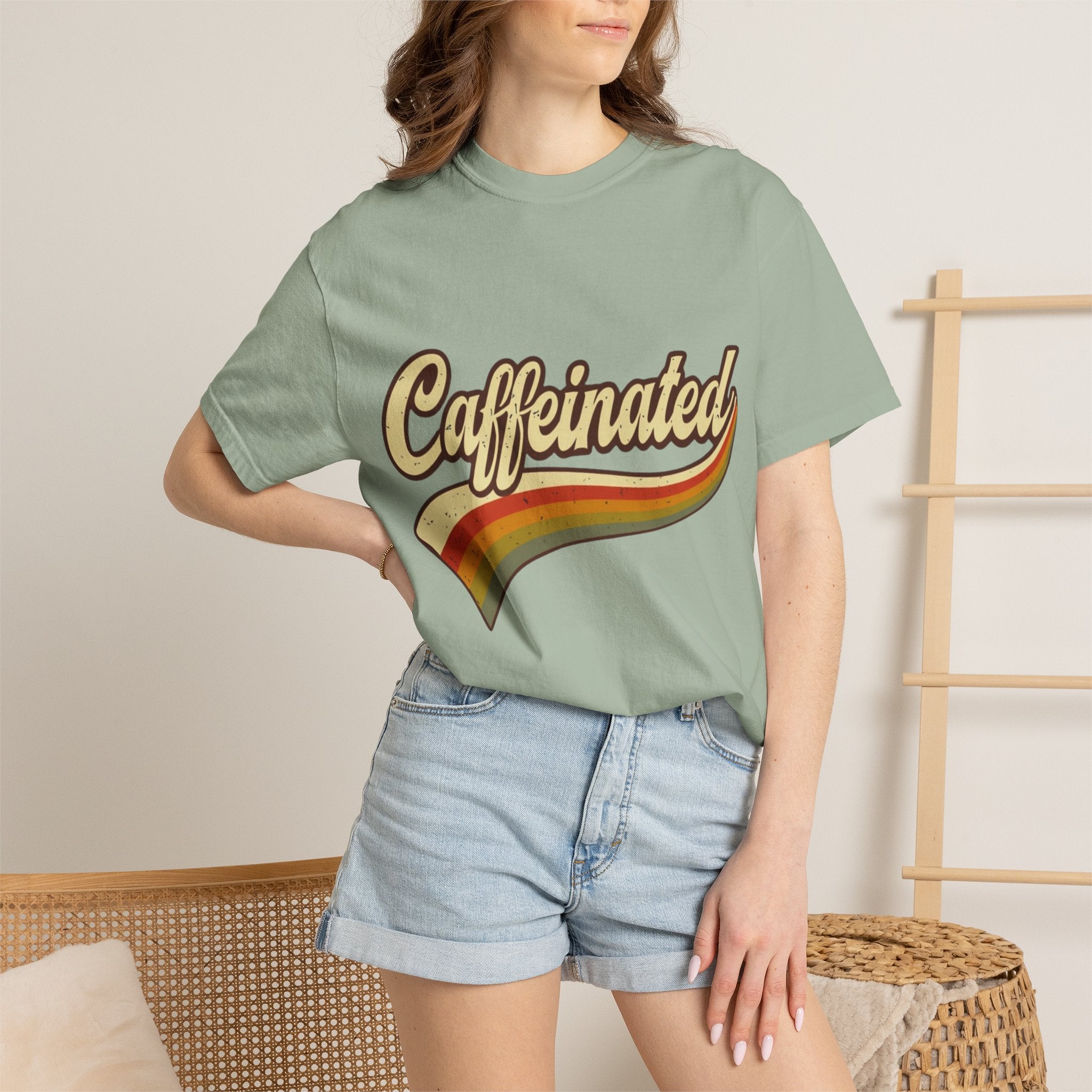 Caffeinated Retro Rainbow T-Shirt