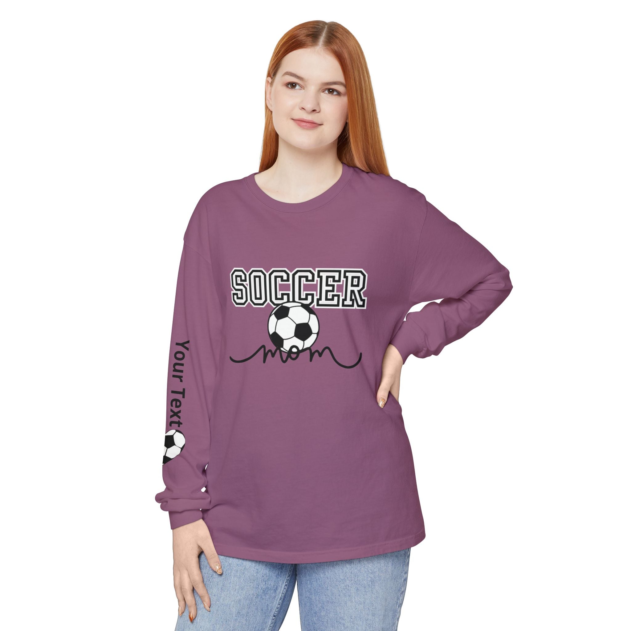 Personalized Soccer Mom Long Sleeve T-Shirt