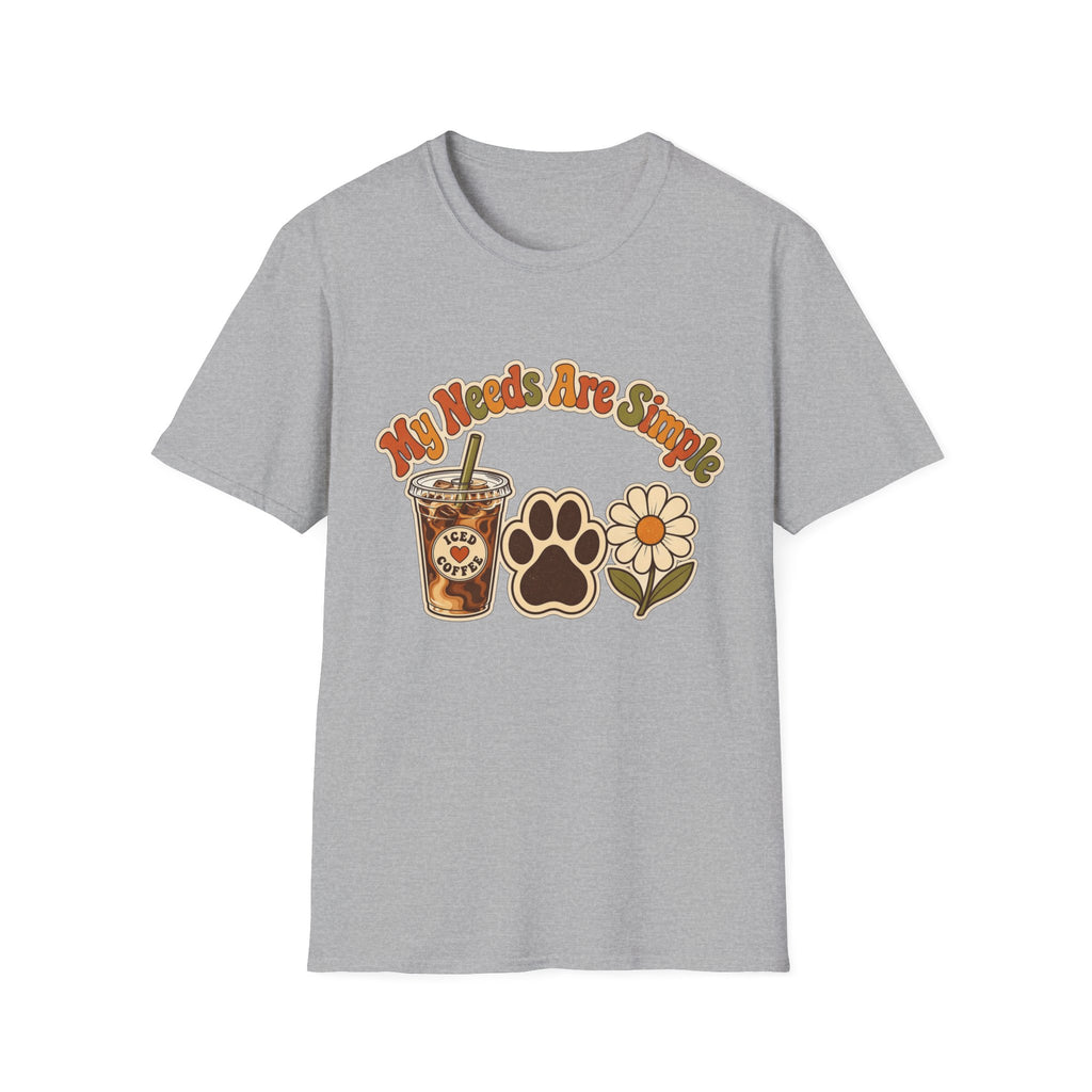 My Needs Are Simple Paw & Iced Coffee Graphic T-Shirt