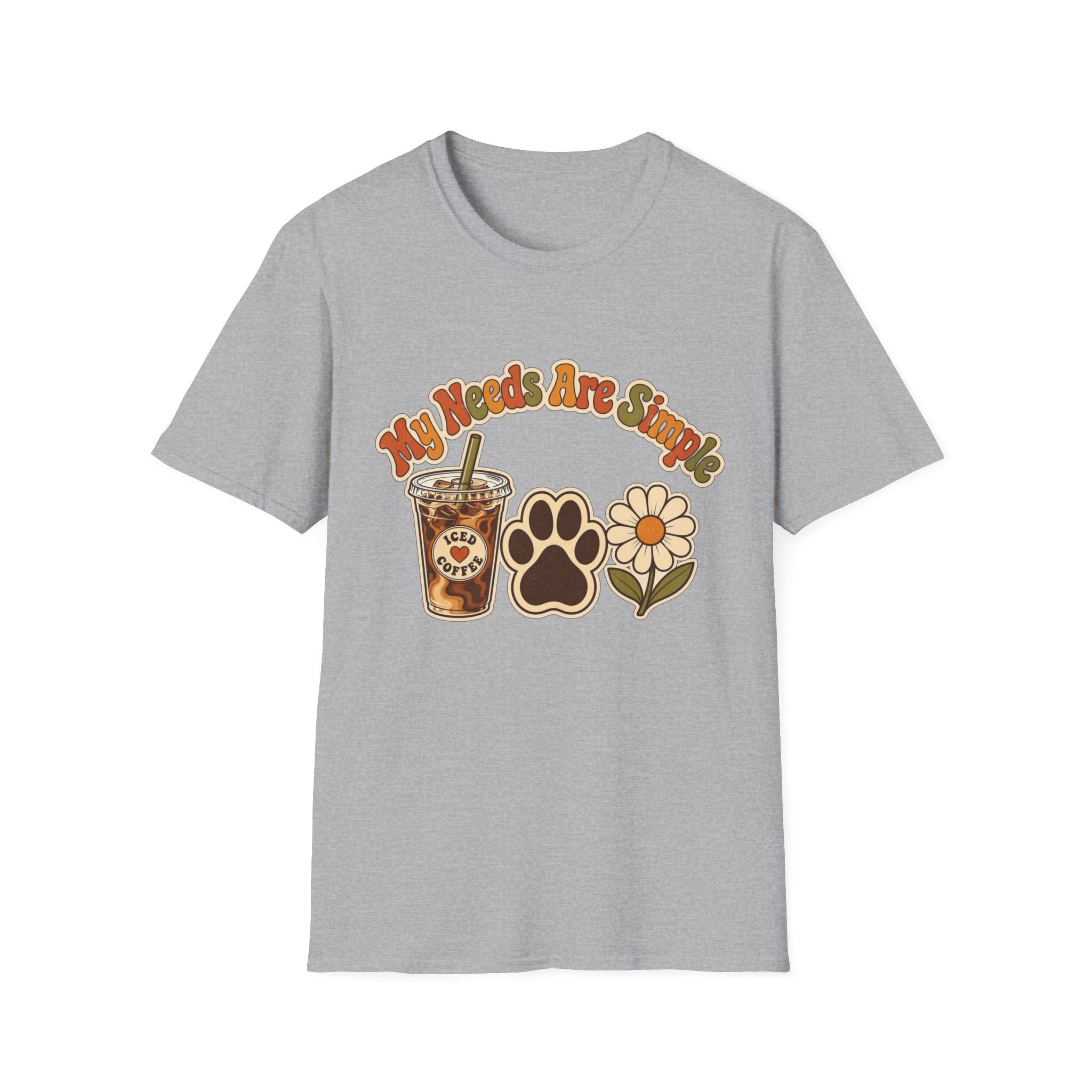 My Needs Are Simple Paw & Iced Coffee Graphic T-Shirt