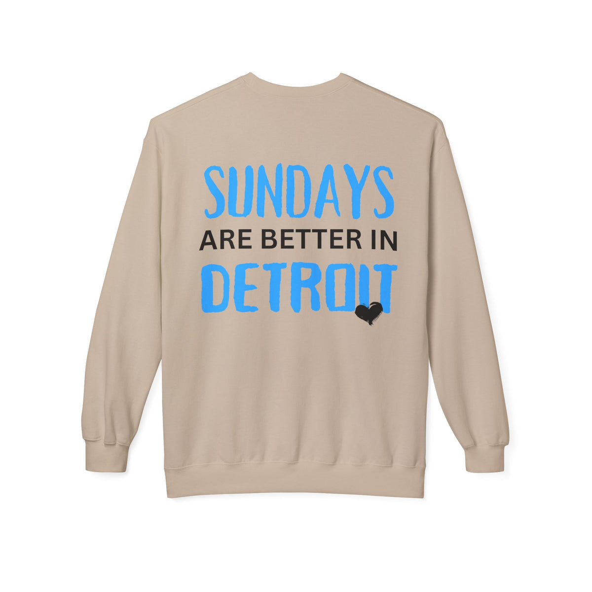 Detroit Sundays Front & Back Crewneck Sweatshirt, Cozy Unisex Fleece