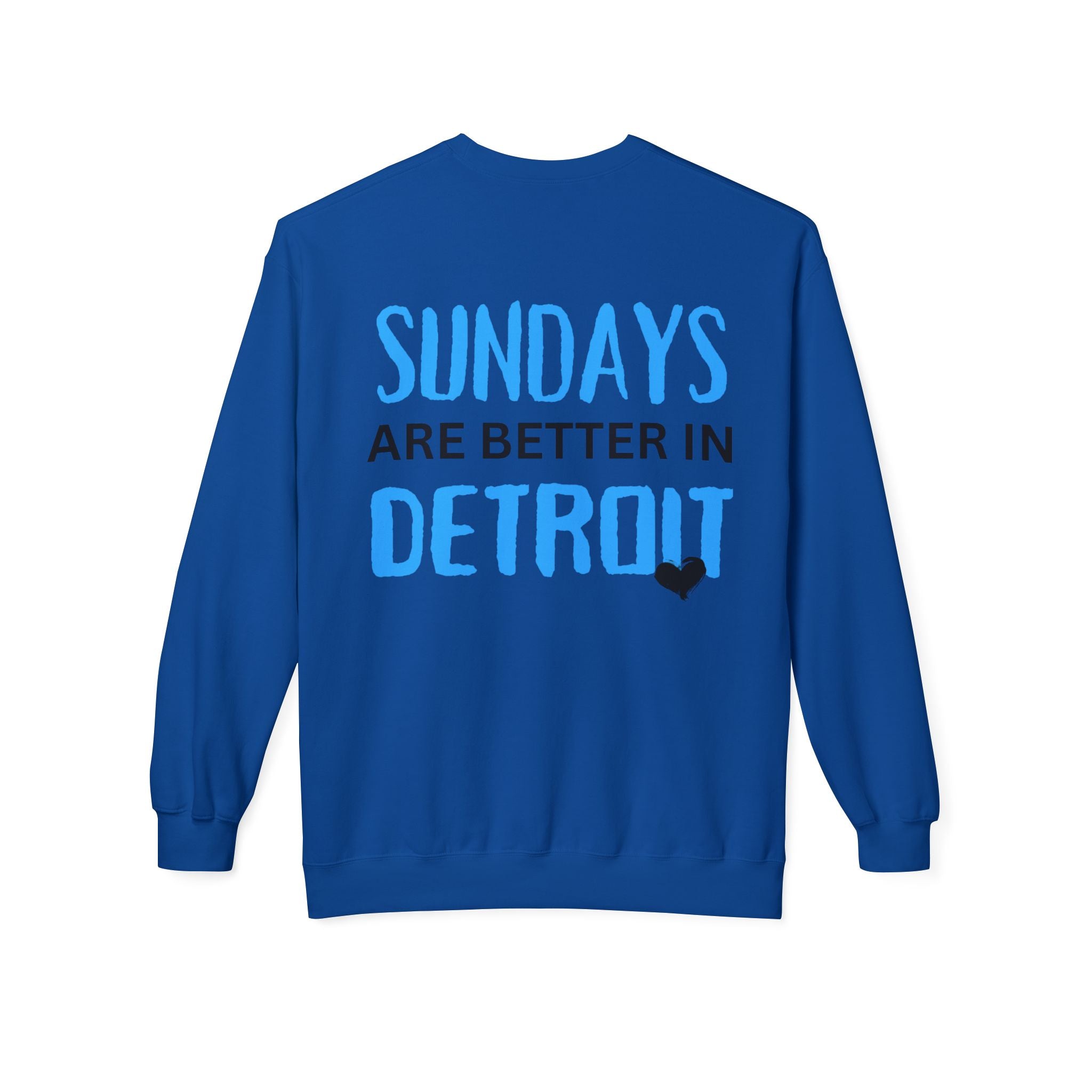 Detroit Sundays Front & Back Crewneck Sweatshirt, Cozy Unisex Fleece