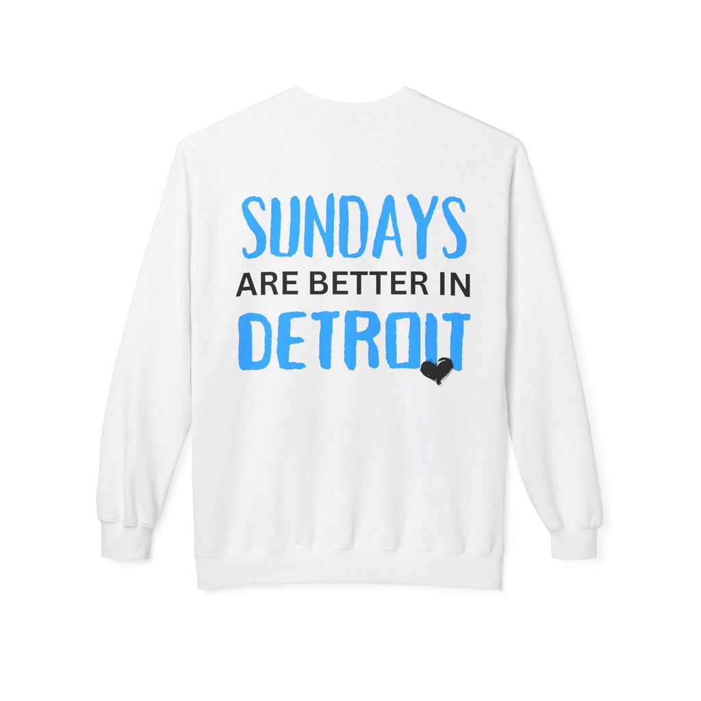 Detroit Sundays Front & Back Crewneck Sweatshirt, Cozy Unisex Fleece