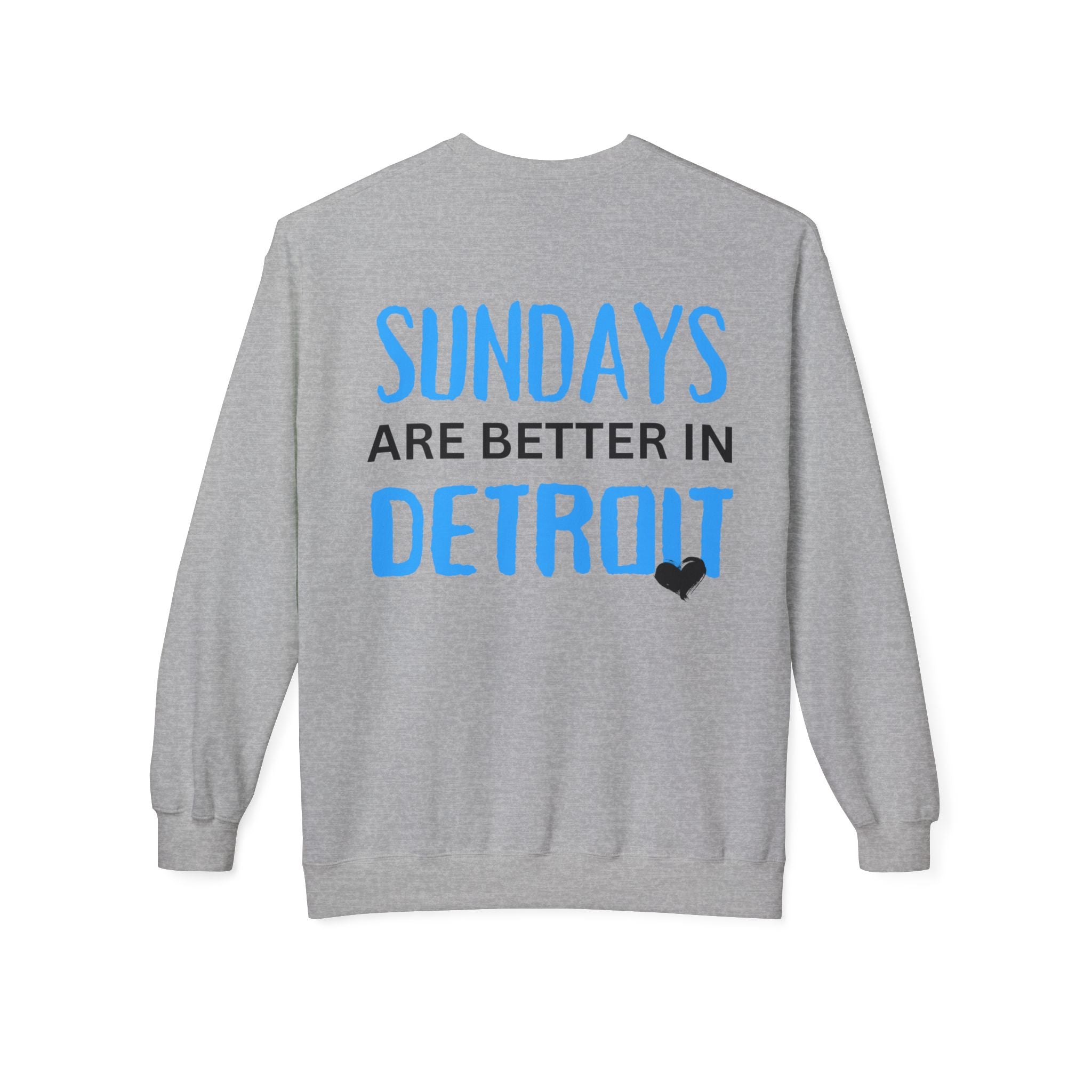 Detroit Sundays Front & Back Crewneck Sweatshirt, Cozy Unisex Fleece