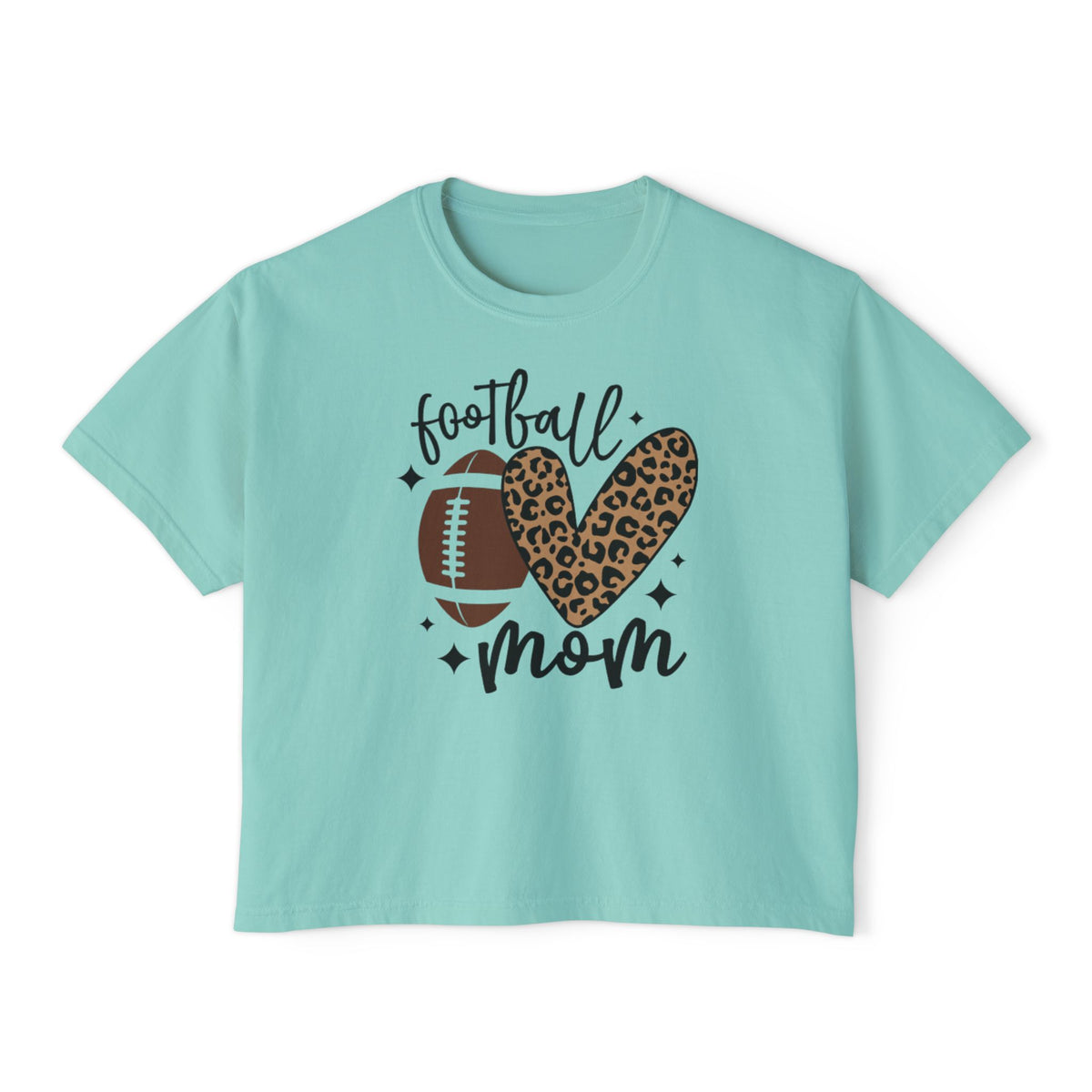 Football Mom Boxy Tee, Stylish Tee for Sports Moms, Cute Graphic T-Shirt, Perfect for Game Day, Gift for Mother's Day