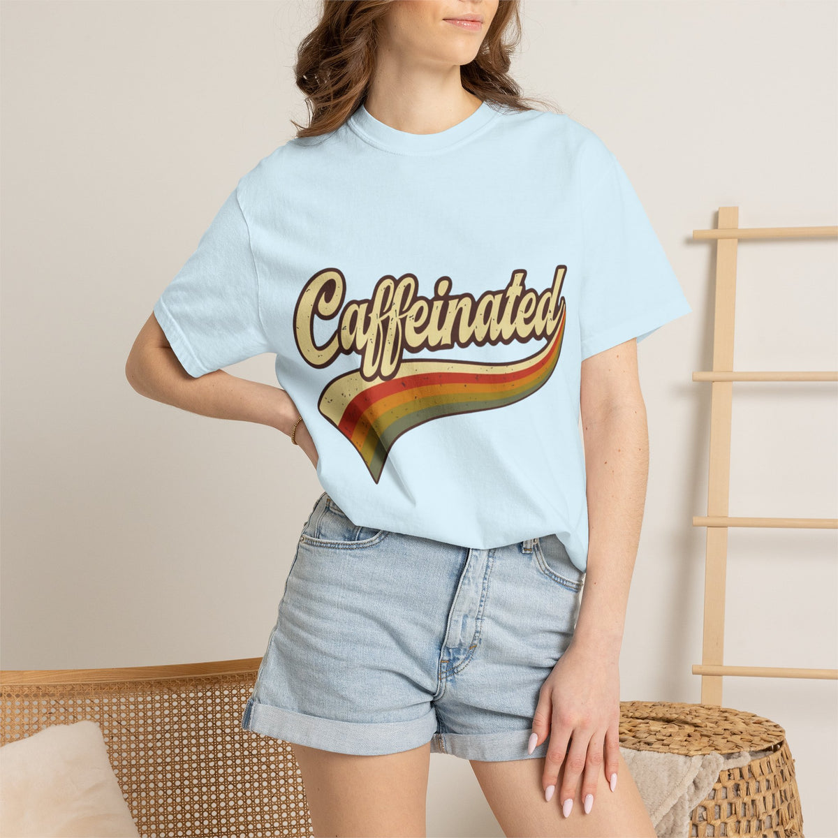 Caffeinated Retro Rainbow T-Shirt