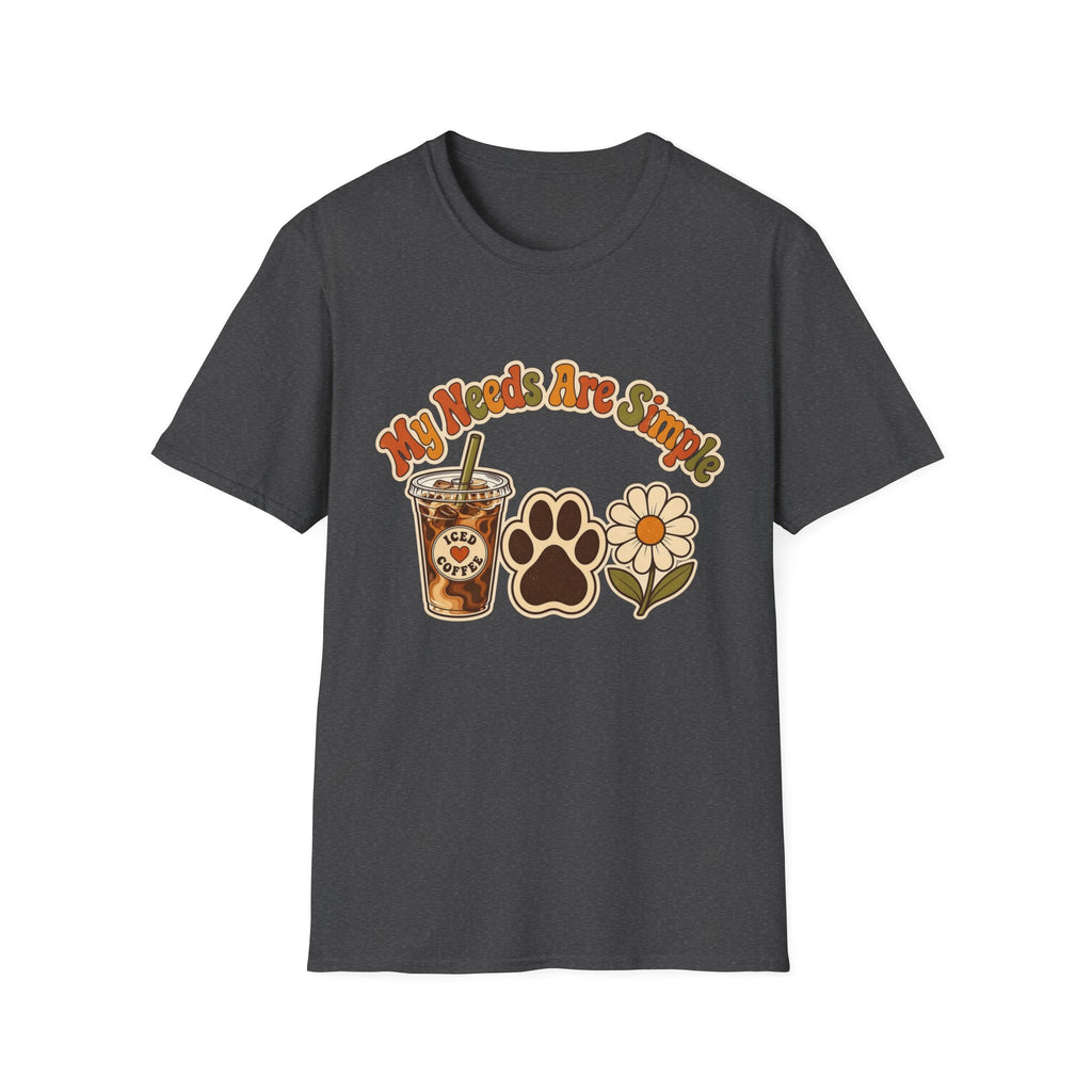 My Needs Are Simple Paw & Iced Coffee Graphic T-Shirt