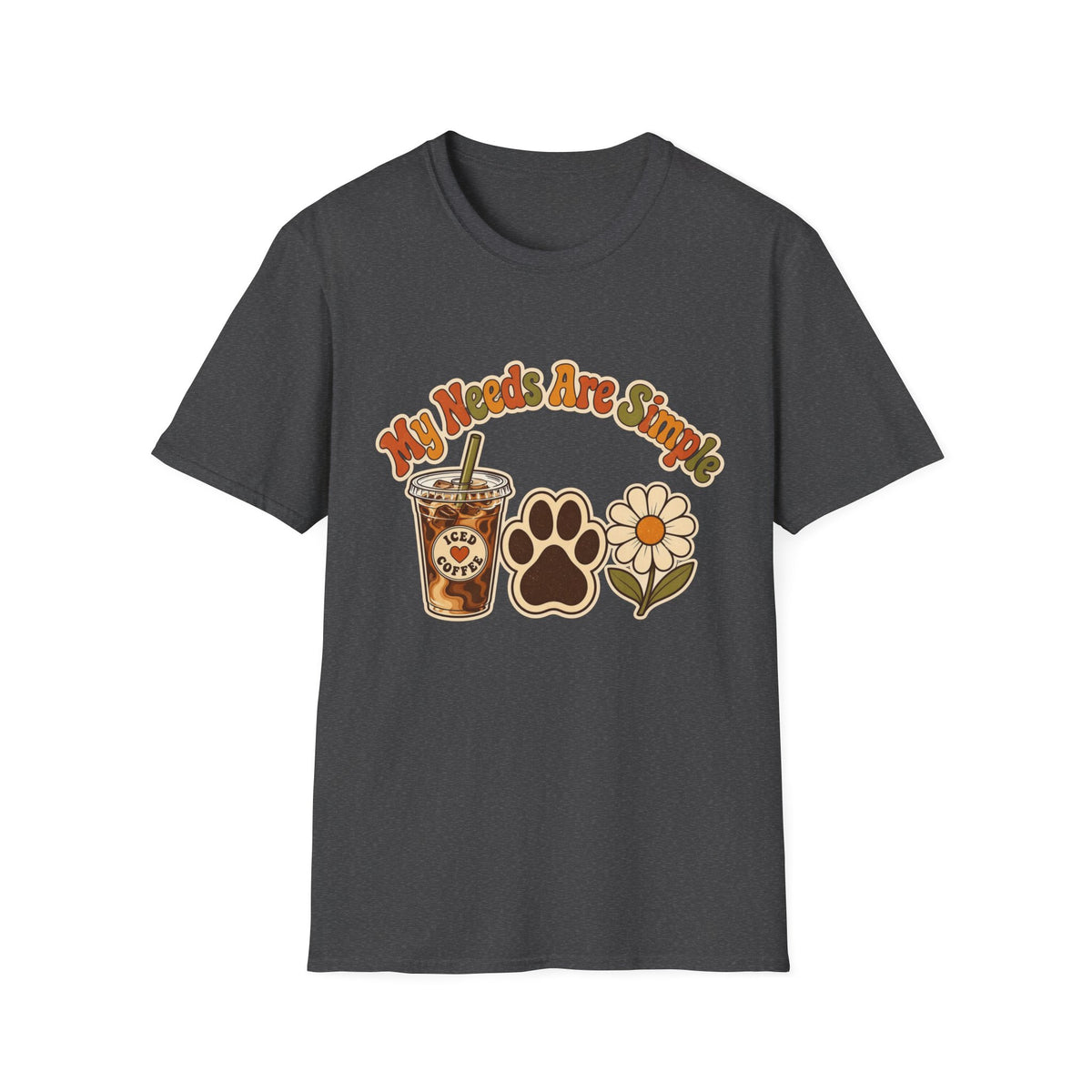 My Needs Are Simple Paw & Iced Coffee Graphic T-Shirt