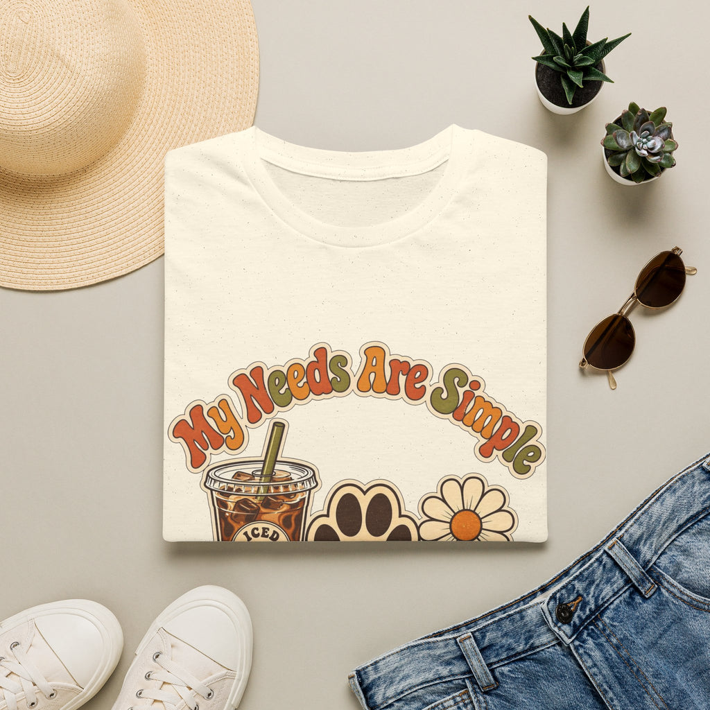 My Needs Are Simple Paw & Iced Coffee Graphic T-Shirt