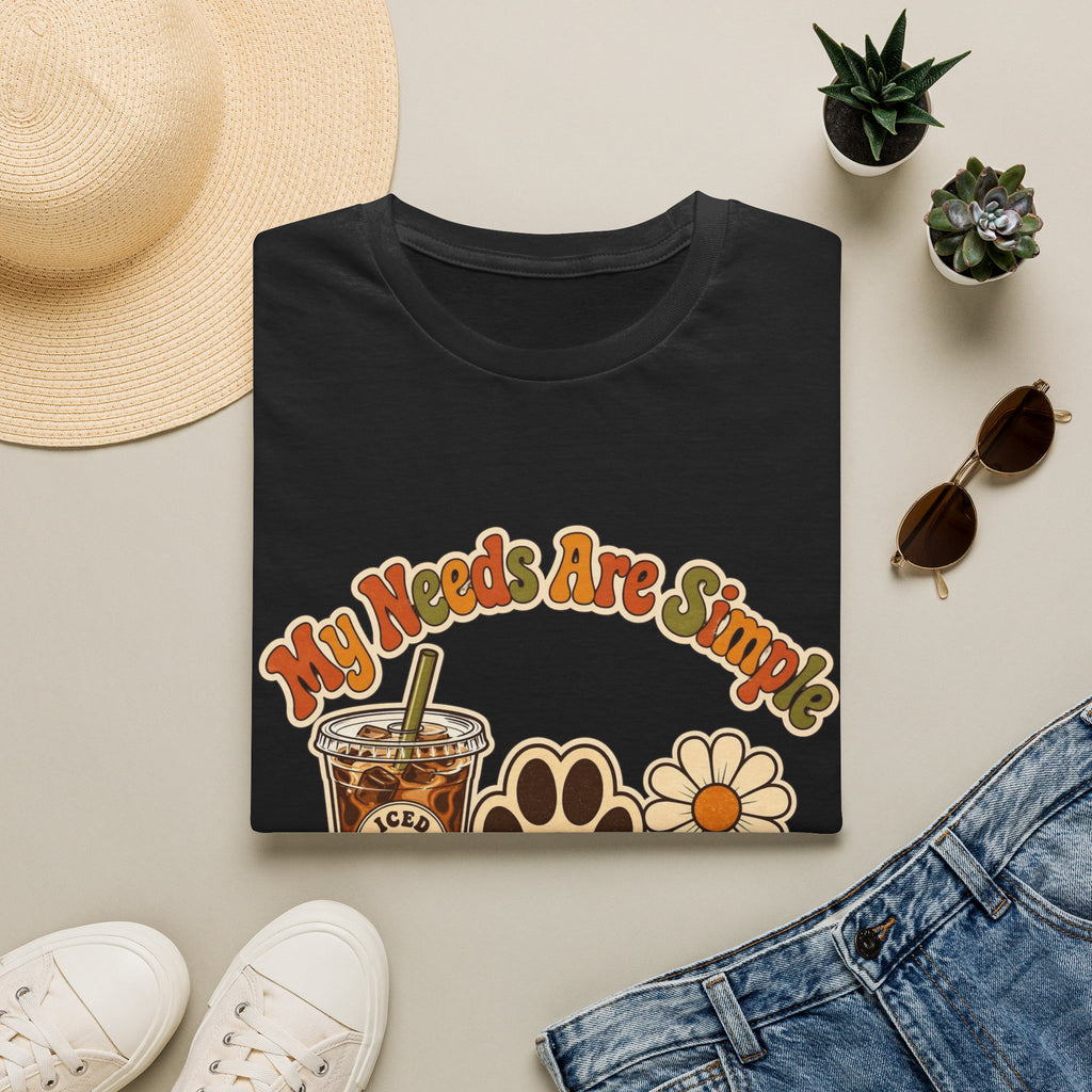 My Needs Are Simple Paw & Iced Coffee Graphic T-Shirt