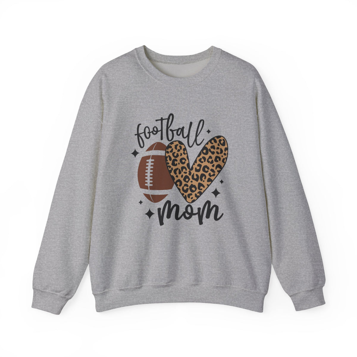 Football Mom Leopard Print Sweatshirt - Cozy Crewneck Gift for Sports Moms, Game Day Apparel, Fall Fashion