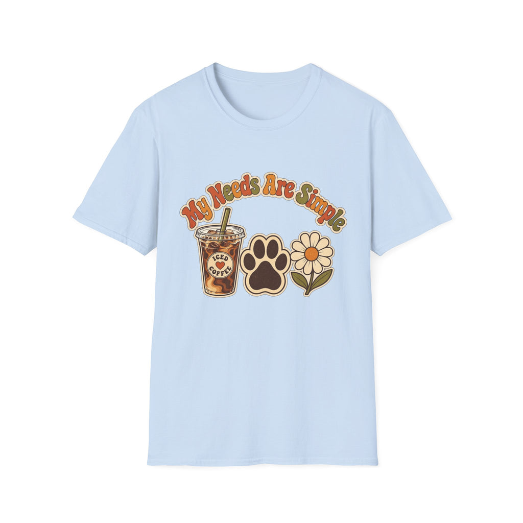 My Needs Are Simple Paw & Iced Coffee Graphic T-Shirt