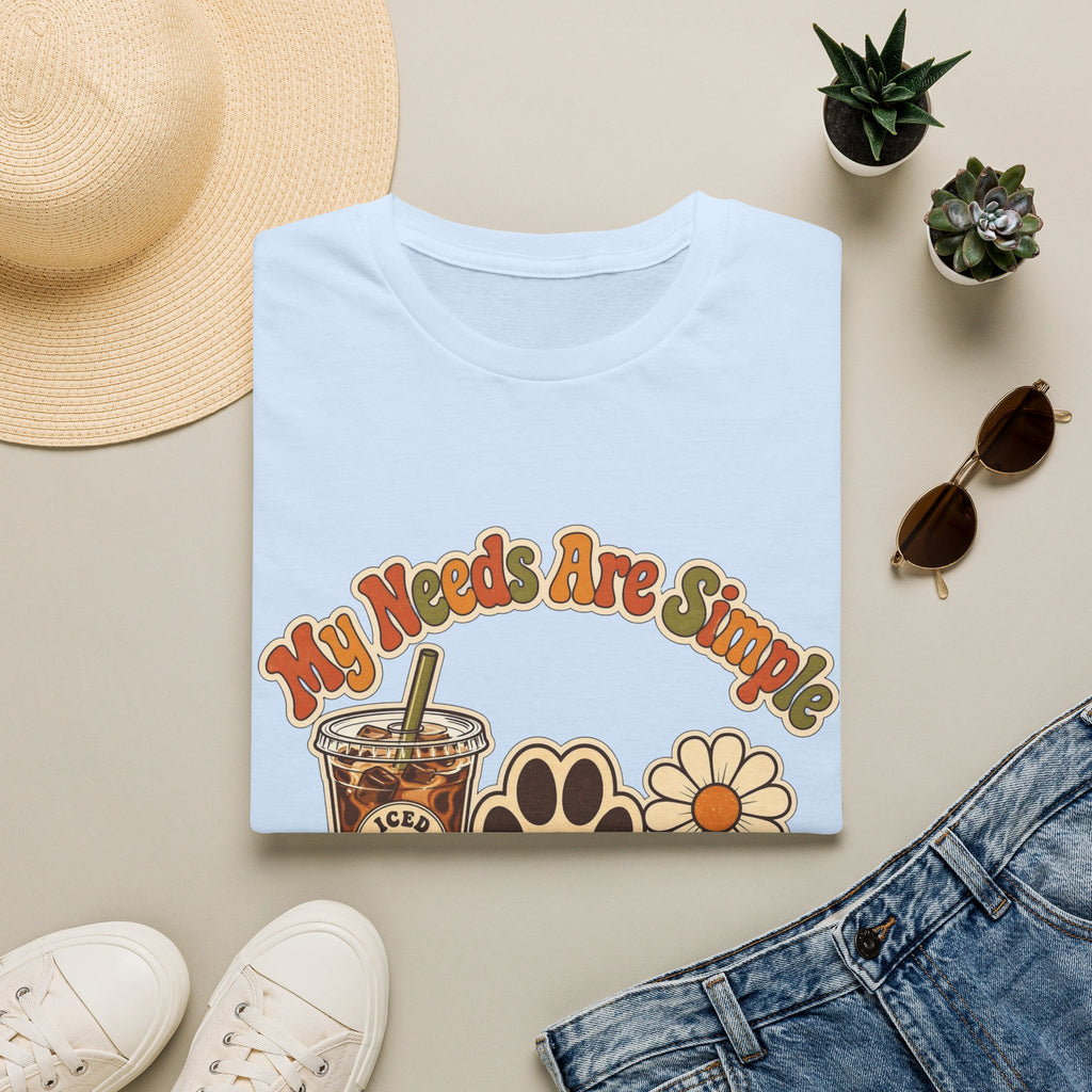 My Needs Are Simple Paw & Iced Coffee Graphic T-Shirt