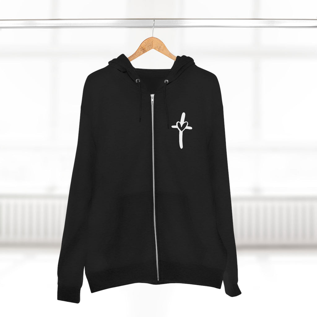 Cross & Heart Zip Hoodie