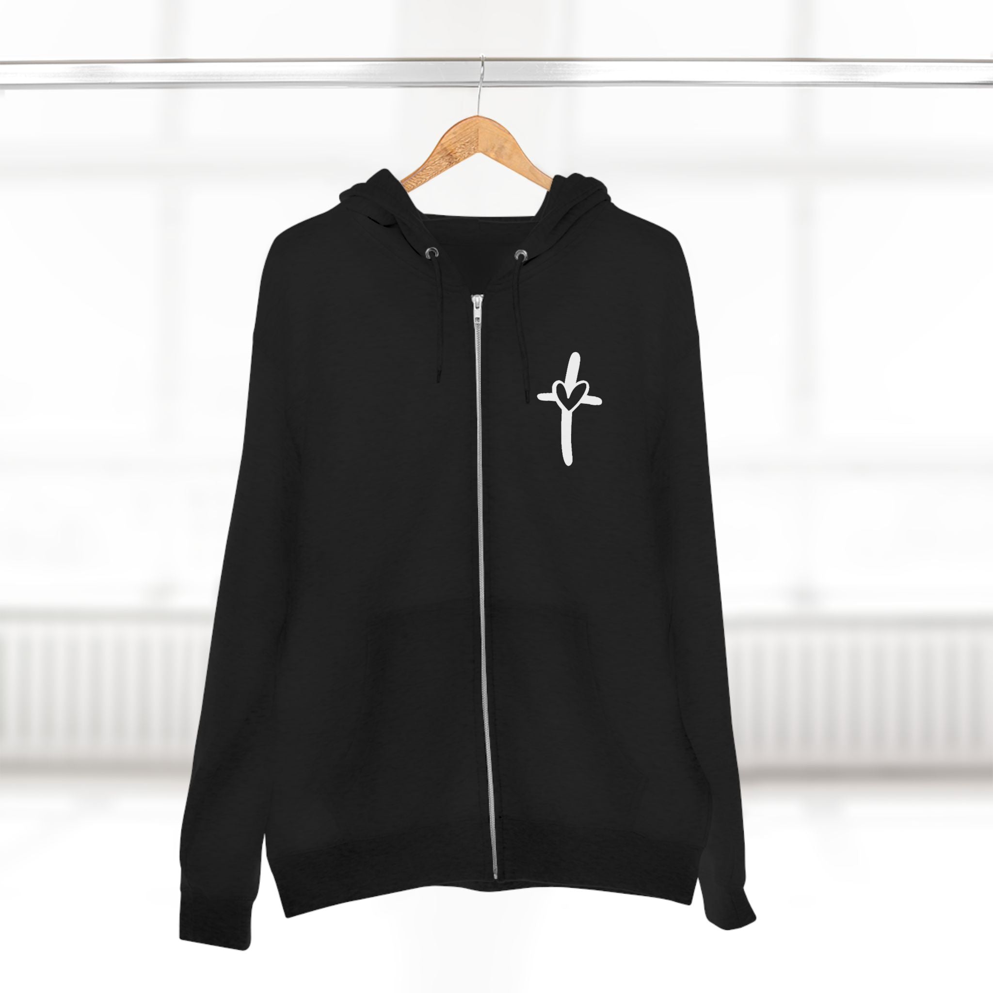 Cross & Heart Zip Hoodie