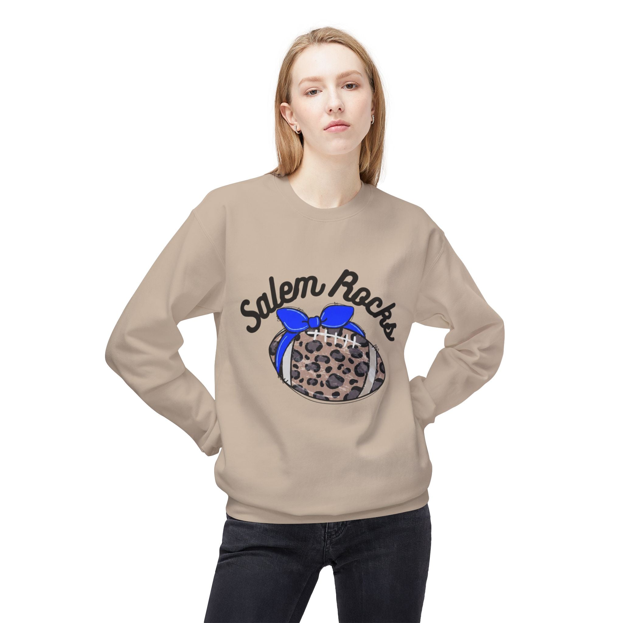 Salem Rocks Football Crewneck Sweatshirt, Unisex Fleece Pullover, Comfortable Streetwear