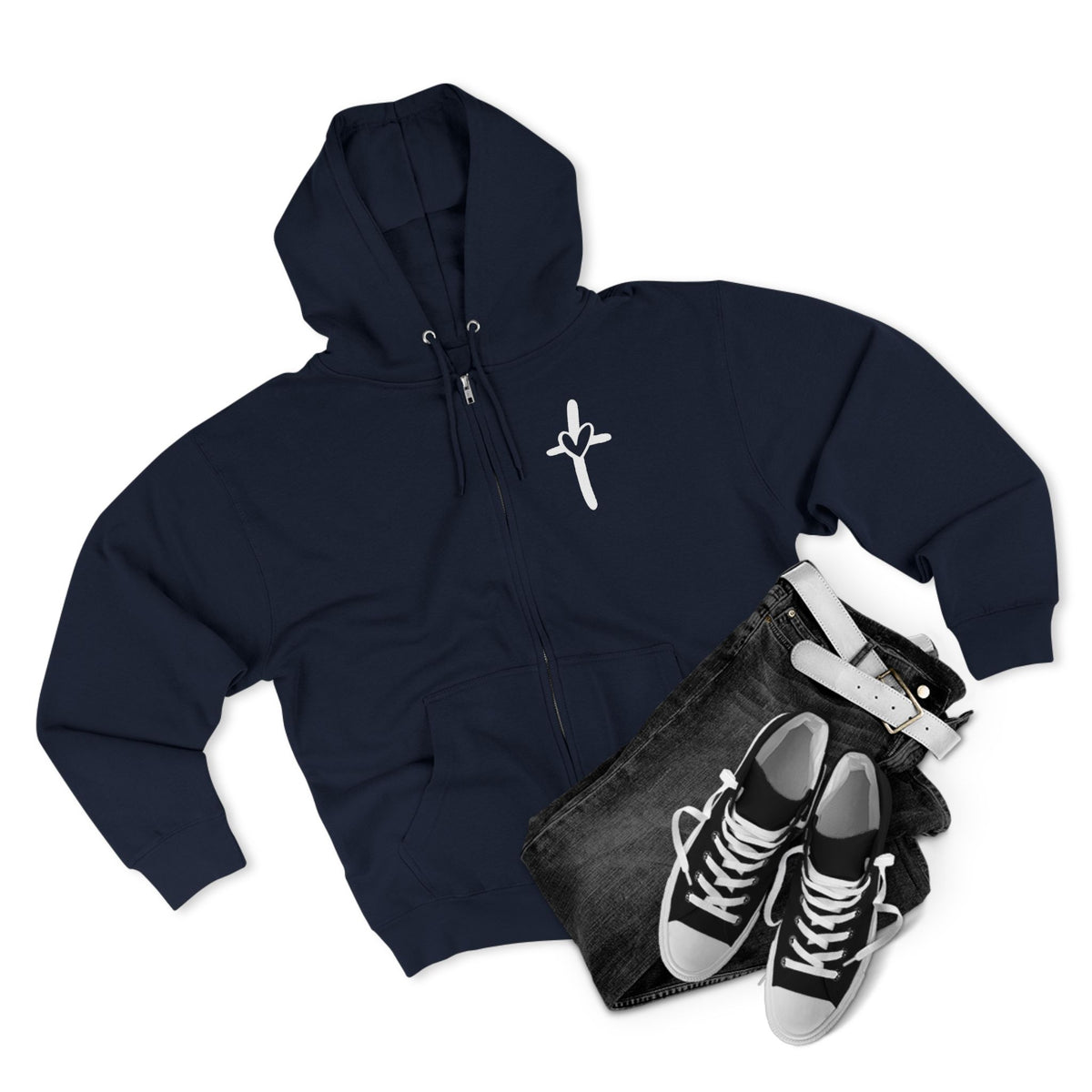 Cross & Heart Zip Hoodie