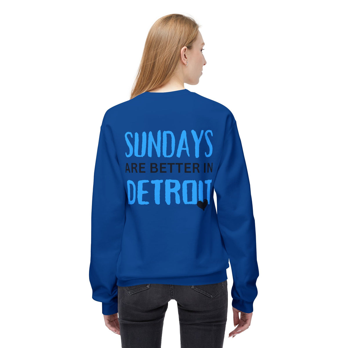 Detroit Sundays Front & Back Crewneck Sweatshirt, Cozy Unisex Fleece