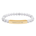 Engravable Natural Stone Bar Bracelet – Stretch Beaded Personalized Jewelry