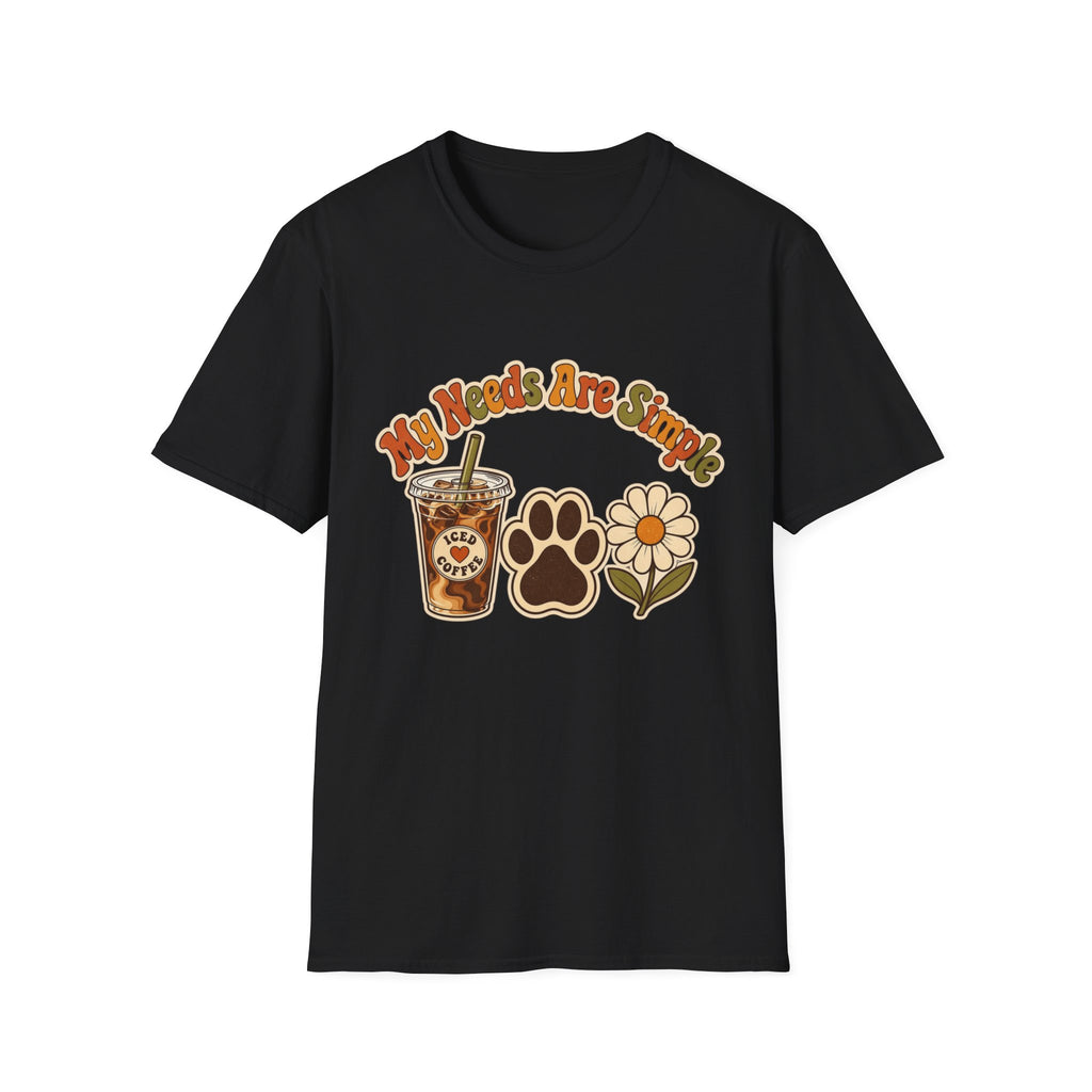 My Needs Are Simple Paw & Iced Coffee Graphic T-Shirt