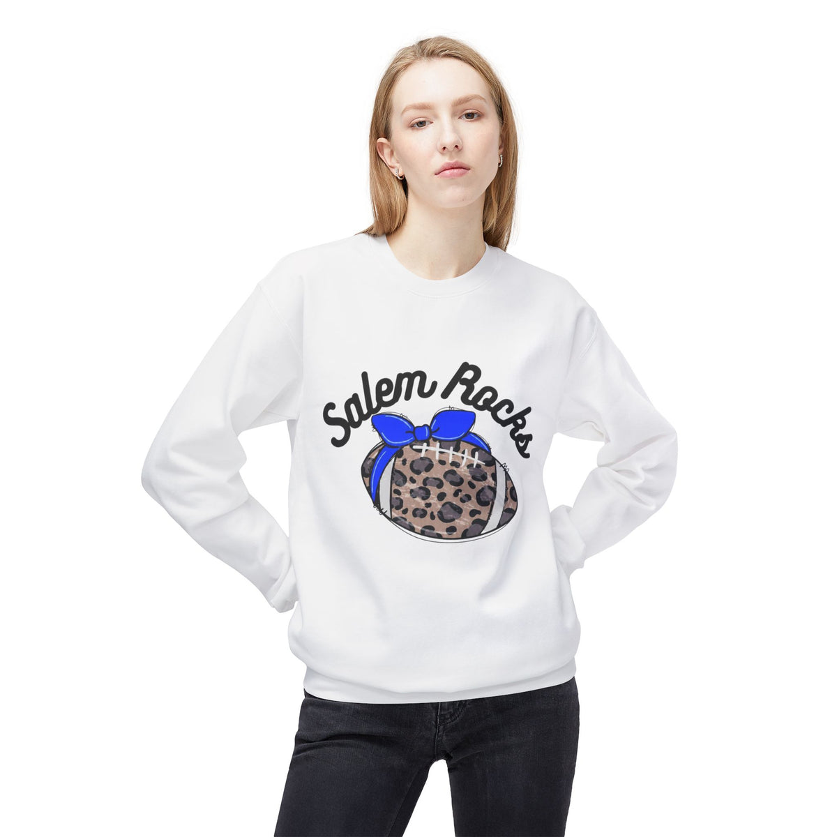 Salem Rocks Football Crewneck Sweatshirt, Unisex Fleece Pullover, Comfortable Streetwear