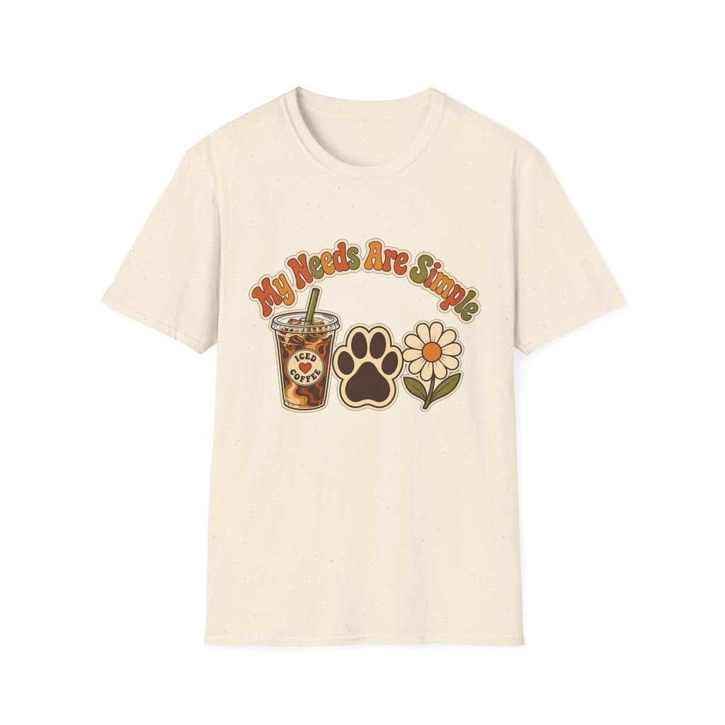 My Needs Are Simple Paw & Iced Coffee Graphic T-Shirt