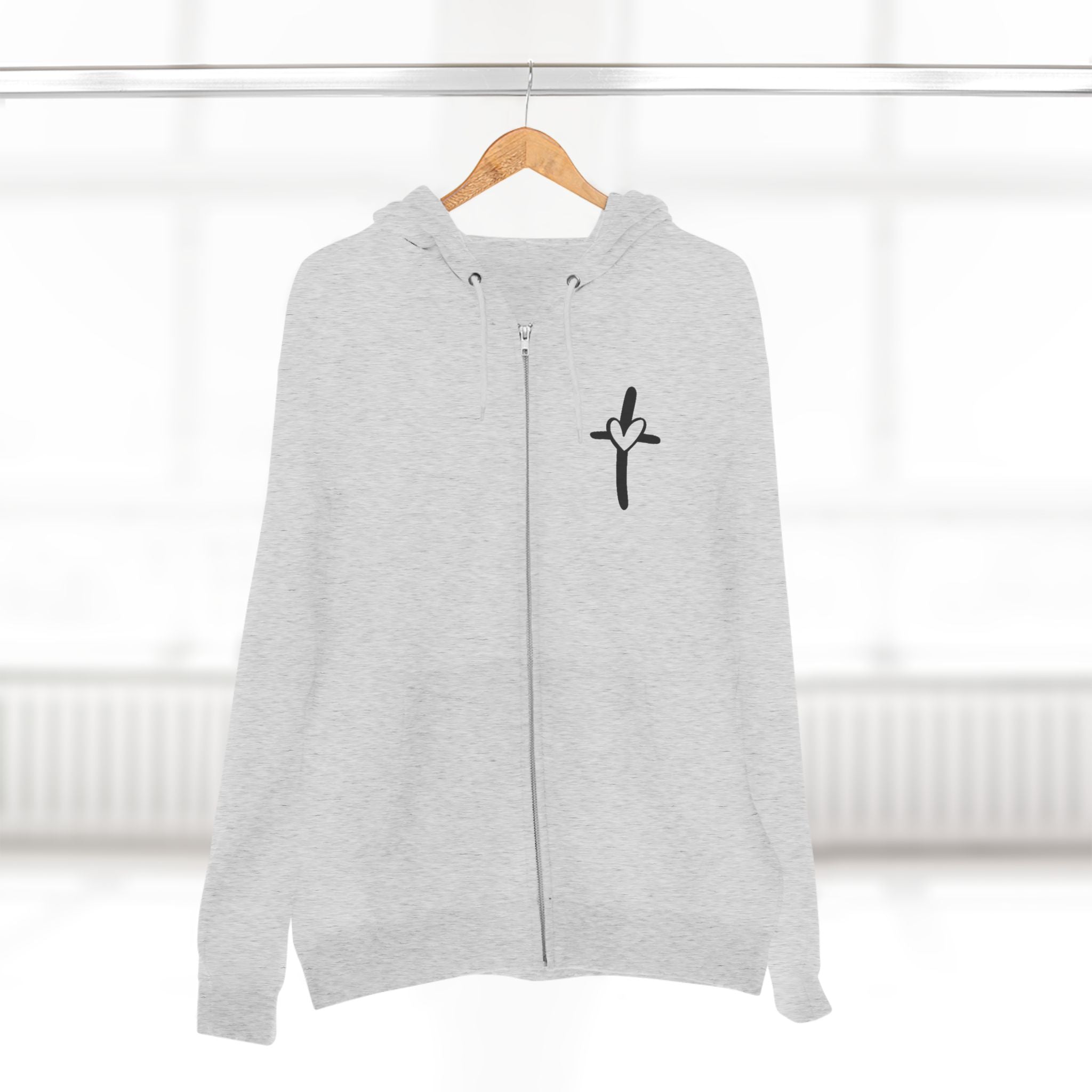 Cross & Heart Zip Hoodie
