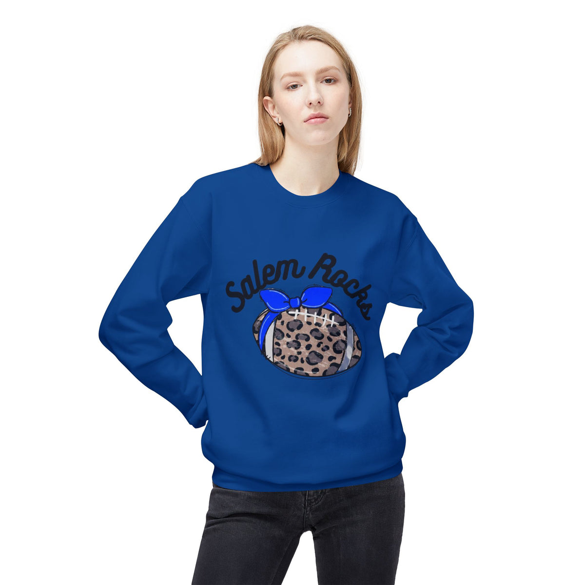 Salem Rocks Football Crewneck Sweatshirt, Unisex Fleece Pullover, Comfortable Streetwear