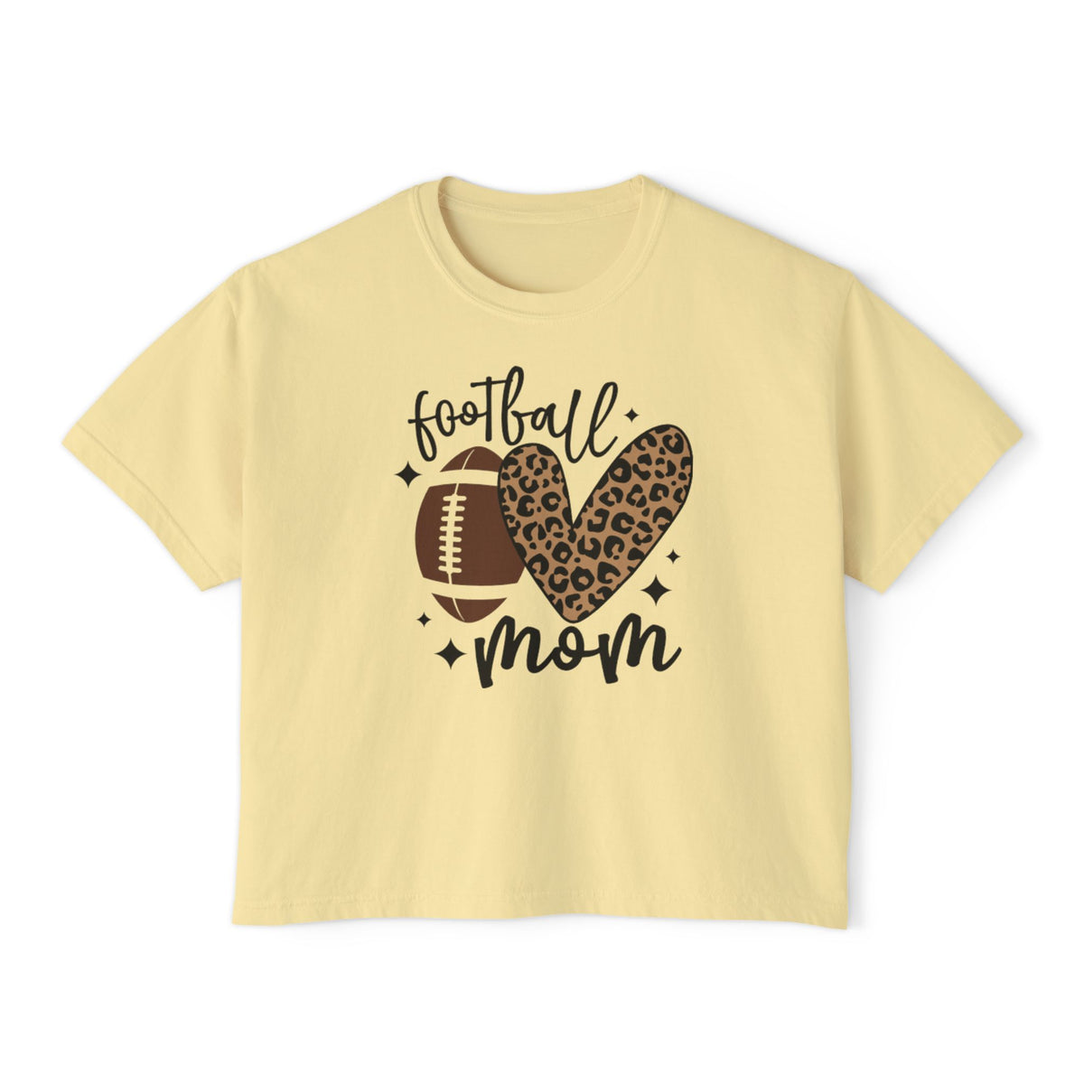 Football Mom Boxy Tee, Stylish Tee for Sports Moms, Cute Graphic T-Shirt, Perfect for Game Day, Gift for Mother's Day