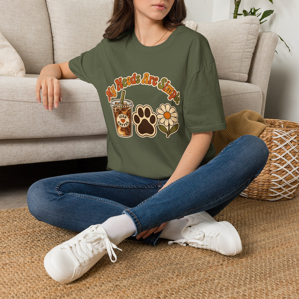 My Needs Are Simple Paw & Iced Coffee Graphic T-Shirt